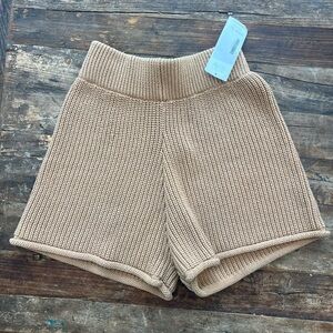 Zulu & Zephyr High Waist Knit Shorts in Tan Sz 6